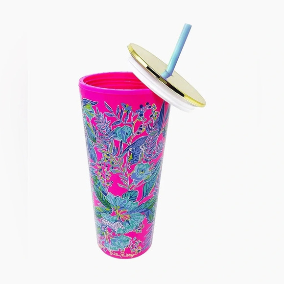 LILLY‎ PULITZER Lil Earned Stripes Tumbler with Straw 24oz. - Picture 1 of 4